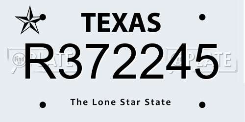 R372245 Texas License Plate