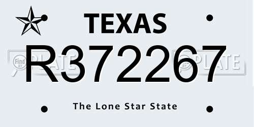 R372267 Texas License Plate