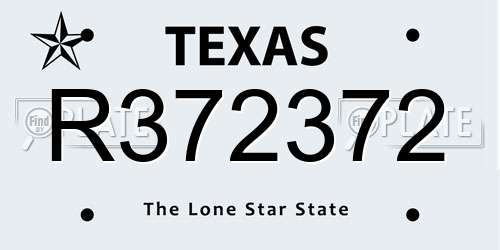 R372372 Texas License Plate
