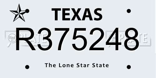 R375248 Texas License Plate