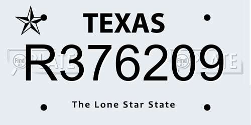 R376209 Texas License Plate