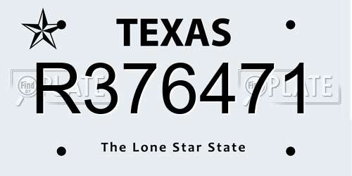 R376471 Texas License Plate