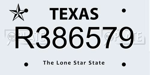 R386579 Texas License Plate