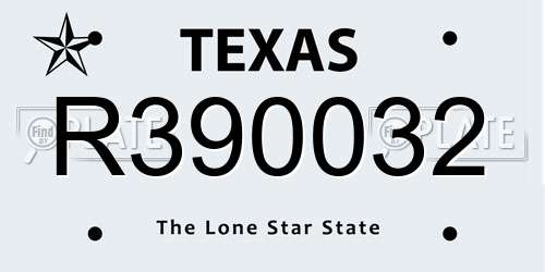 R390032 Texas License Plate