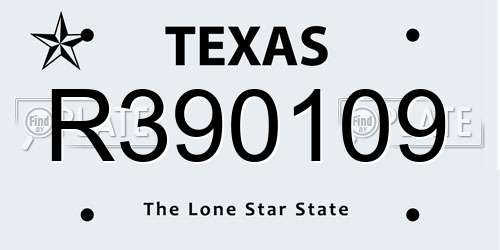 R390109 Texas License Plate