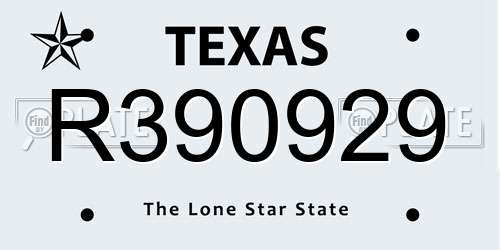 R390929 Texas License Plate