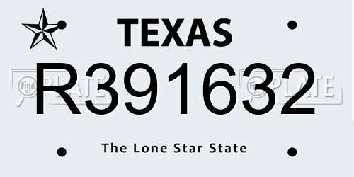 R391632 Texas License Plate