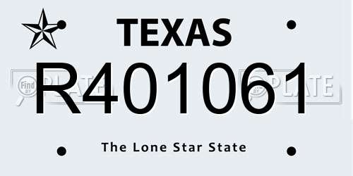 R401061 Texas License Plate