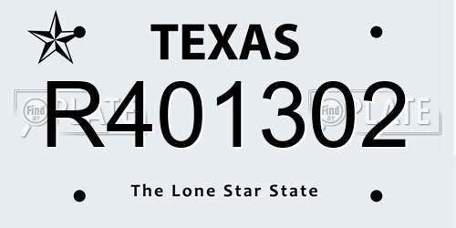 R401302 Texas License Plate