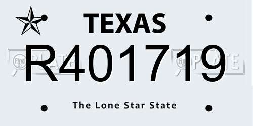 R401719 Texas License Plate