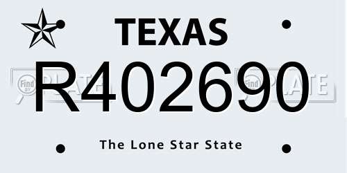 R402690 Texas License Plate
