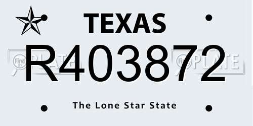 R403872 Texas License Plate