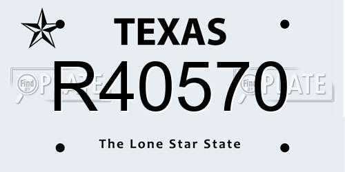 R40570 Texas License Plate