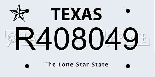 R408049 Texas License Plate