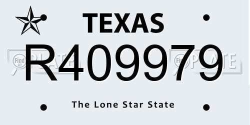 R409979 Texas License Plate