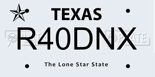 R40DNX Texas License Plate