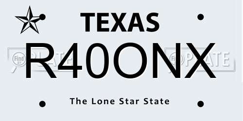 R40ONX Texas License Plate