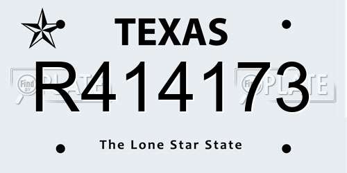 R414173 Texas License Plate
