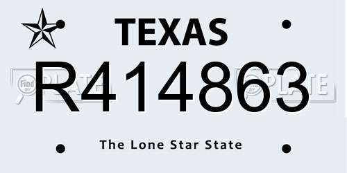 R414863 Texas License Plate