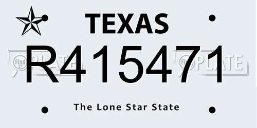 R415471 Texas License Plate