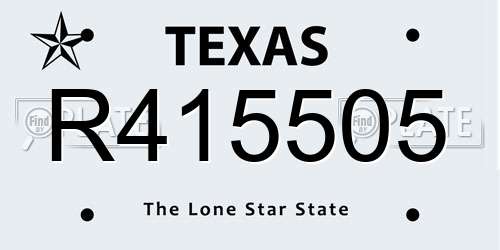 R415505 Texas License Plate