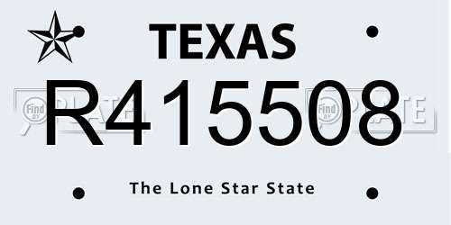 R415508 Texas License Plate