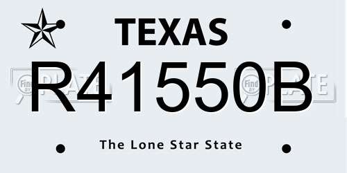 R41550B Texas License Plate