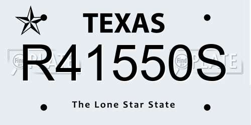 R41550S Texas License Plate