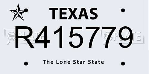 R415779 Texas License Plate