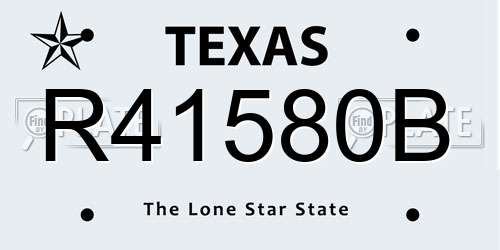 R41580B Texas License Plate