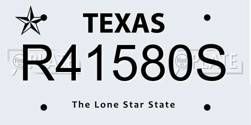 R41580S Texas License Plate