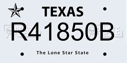 R41850B Texas License Plate