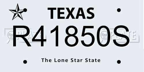 R41850S Texas License Plate