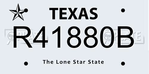 R41880B Texas License Plate