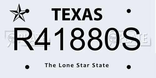 R41880S Texas License Plate