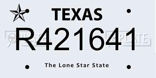 R421641 Texas License Plate