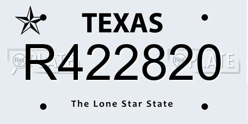 R422820 Texas License Plate