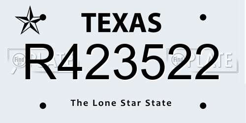 R423522 Texas License Plate