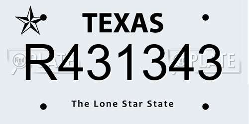 R431343 Texas License Plate