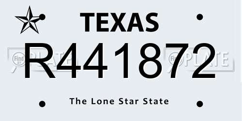 R441872 Texas License Plate