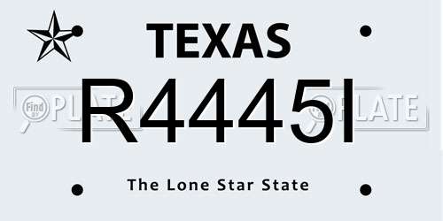 R4445I Texas License Plate