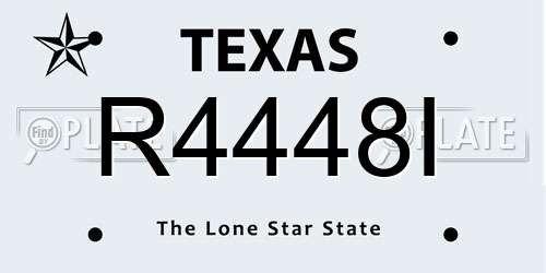 R4448I Texas License Plate