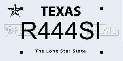 R444SI Texas License Plate