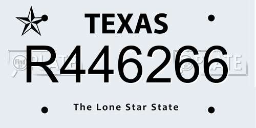 R446266 Texas License Plate