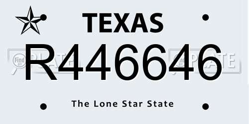 R446646 Texas License Plate