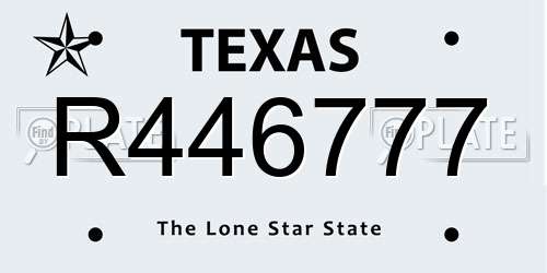 R446777 Texas License Plate