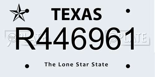 R446961 Texas License Plate