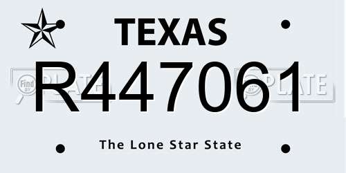 R447061 Texas License Plate