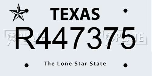 R447375 Texas License Plate