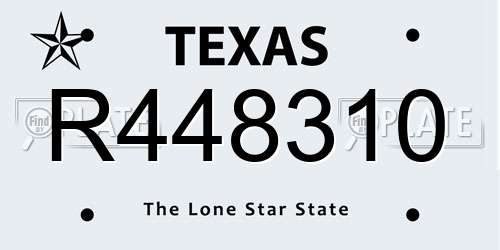R448310 Texas License Plate